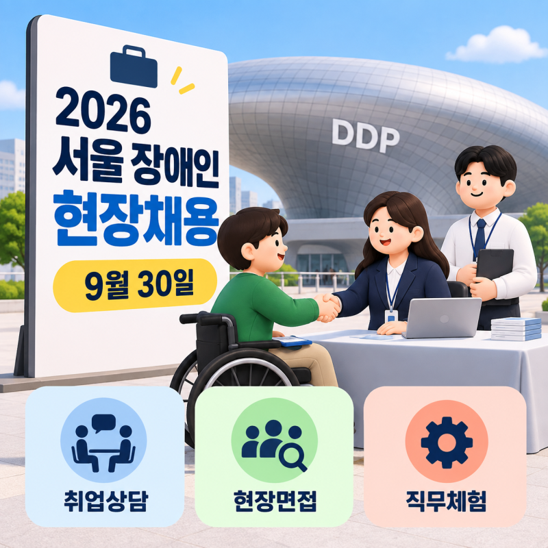 2026 서울 장애인 현장채용 9월30일 DDP 취업상담·현장면접·직무체험