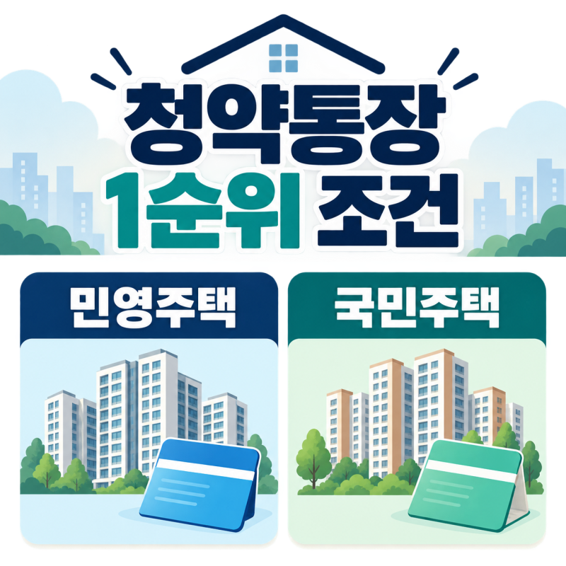 청약통장 1순위 조건｜민영주택·국민주택 확인 순서