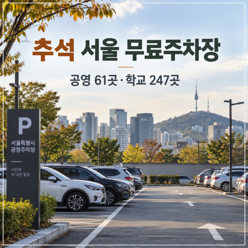 2026 추석 서울 무료주차장 어디?｜공영 61곳·학교 247곳 찾는 법