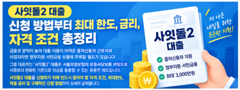 사잇돌2 대출 신청 방법부터 최대 한도, 금리, 자격 조건 총정리