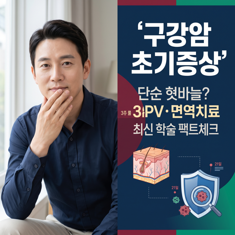구강암 초기증상 '3주 골든타임'과 의학계가 주목하는 최근 학술 연구 동향