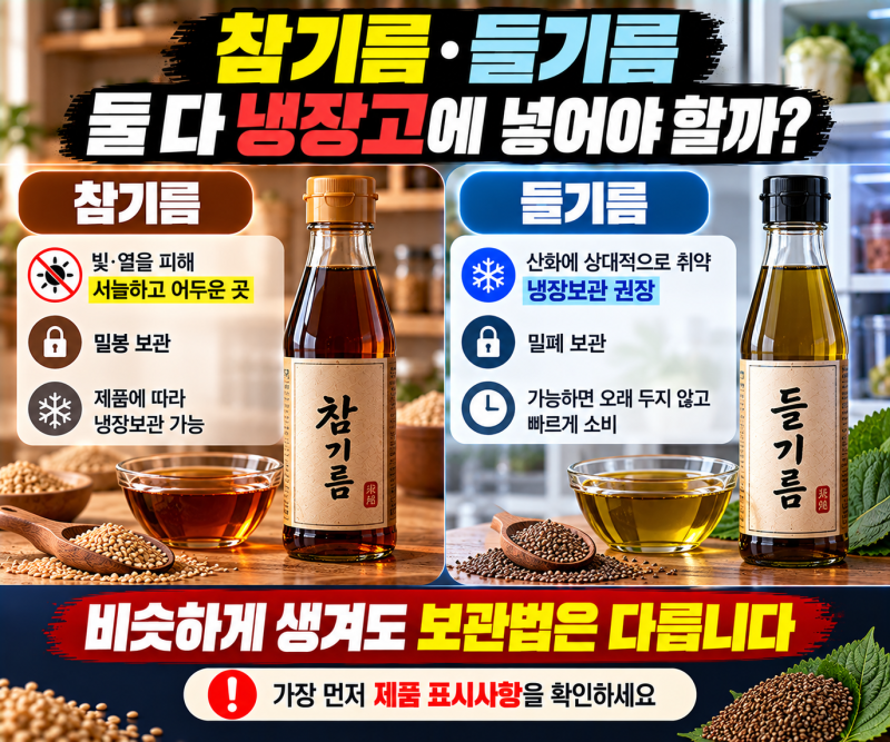 참기름·들기름은 냉장고에 넣어야 할까? 둘의 보관법이 다른 이유