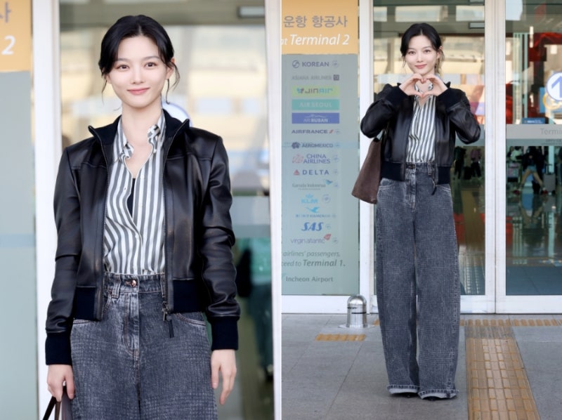 김유정 공항패션 화제! 브루넬로 쿠치넬리로 완성한 럭셔리 룩, 가을 여신의 귀환