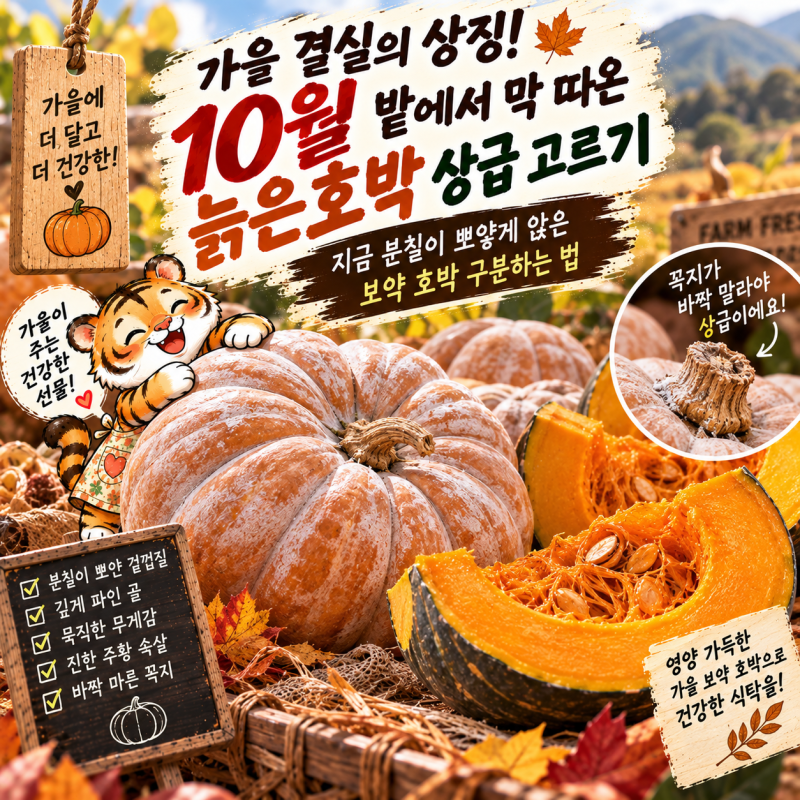 10월 제철 채소 황금빛 맷돌 늙은호박 효능과 붓기 완화 영양, 단단한 껍질 손질법