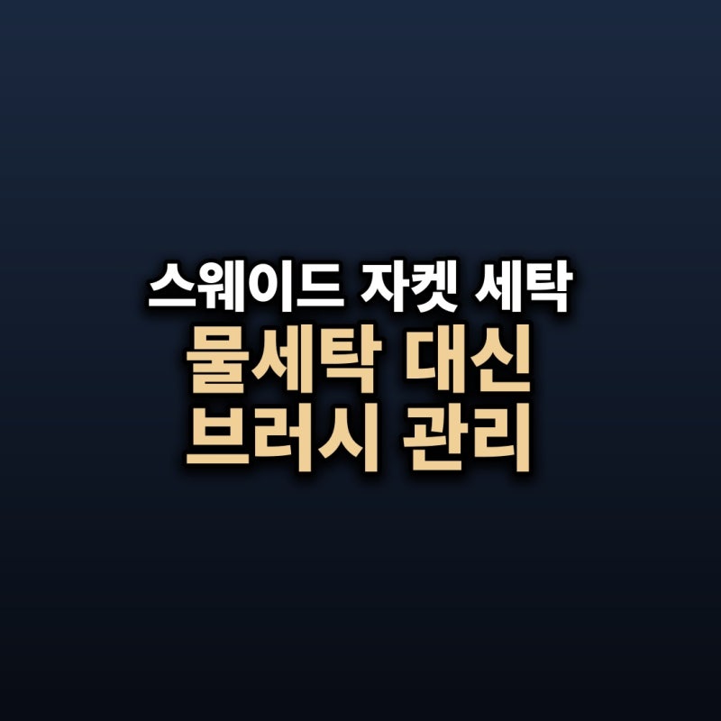 스웨이드 자켓 세탁 — 물세탁 대신 브러시 관리, 비 맞았을 때 말리는 법과 드라이클리닝 주....