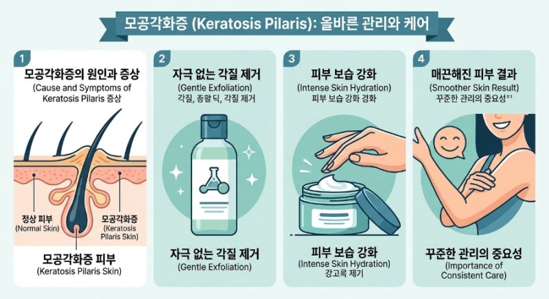 [모공각화증 케어] 오돌토돌 닭살 피부, 자극 없이 매끈하게 만드는 4가지 습관