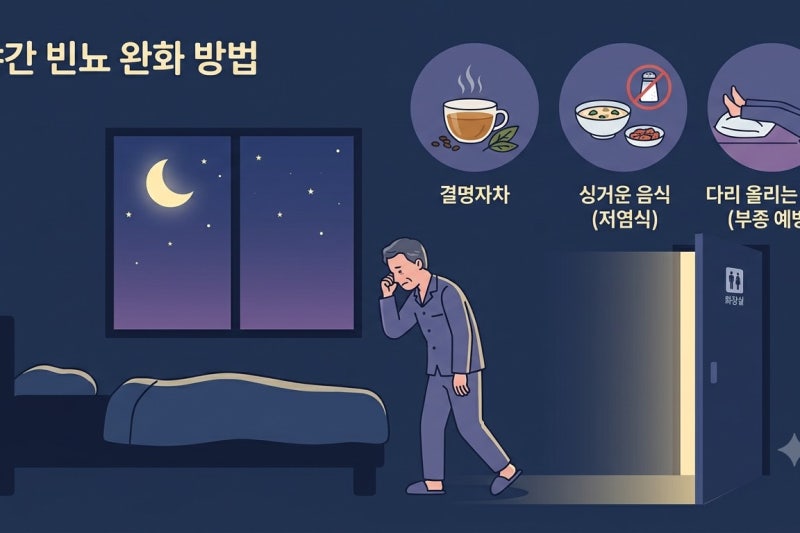 "밤에 2번 이상 깬다면" 야간 빈뇨 줄이는 습관 4위 결명자차, 3위 싱겁게 먹기, 2위 다리 올리....
