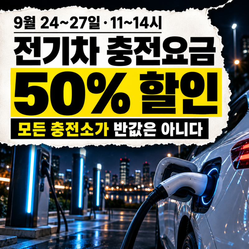 추석 전기차 충전할인 50%, 충전요금·충전소 공공·민간 어디까지?