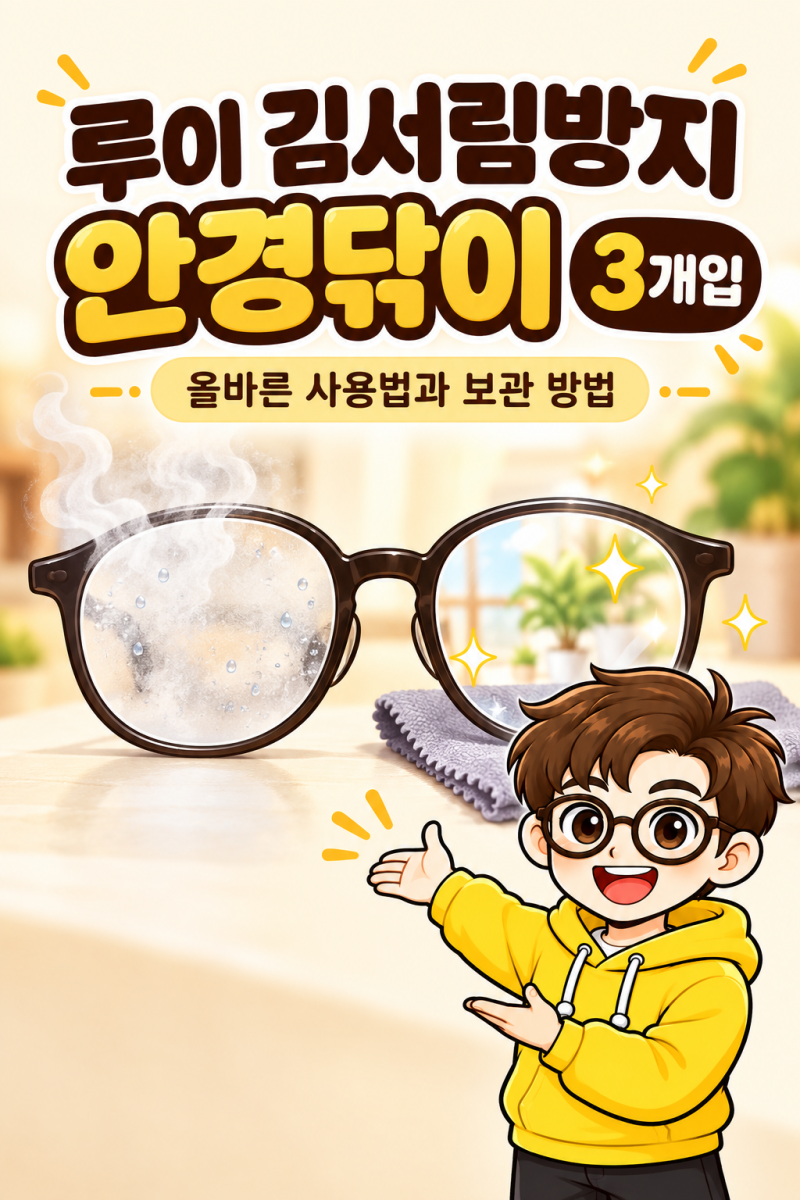 루이 김서림방지 안경닦이 3개입 사용법과 보관 팁, 물세탁 주의