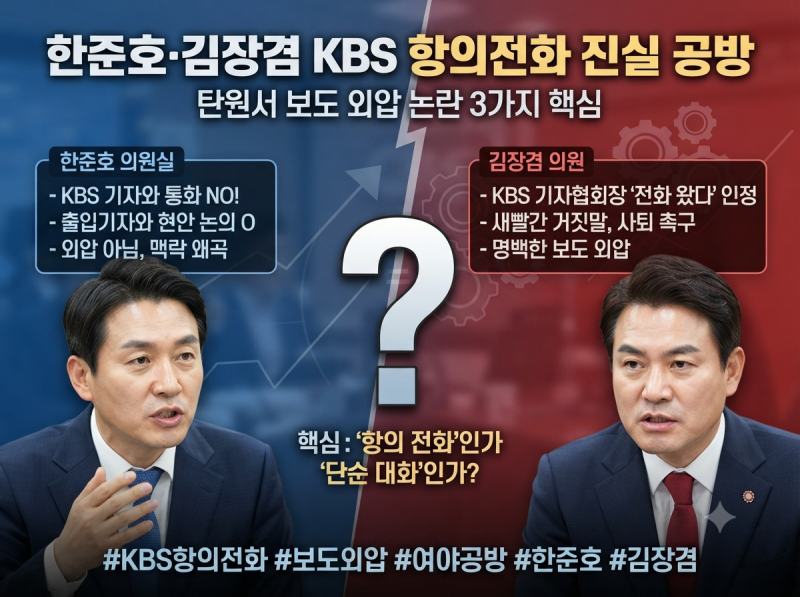 한준호 김장겸 KBS 항의전화 진실 공방, 탄원서 보도 외압 논란 3가지 핵심