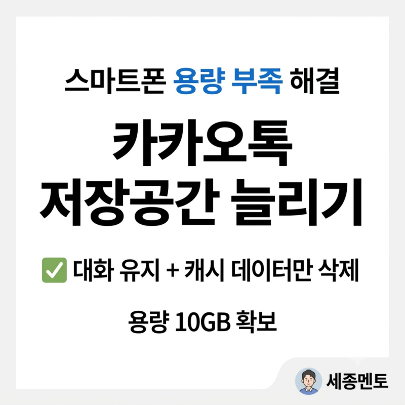 카카오톡 용량 줄이기: 대화방 안 나가고 캐시 삭제로 스마트폰 저장공간 10GB 확보하는 법
