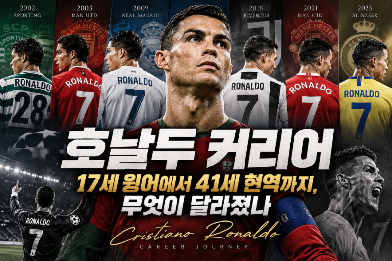 호날두 커리어 : 17세 윙어에서 41세 현역까지, 무엇이 달라졌나