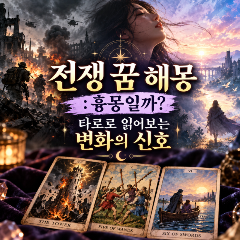 ⚔️ 전쟁 꿈 해몽 :전쟁 나는 꿈은 흉몽일까? 타로카드로 읽어보는 변화의 신호