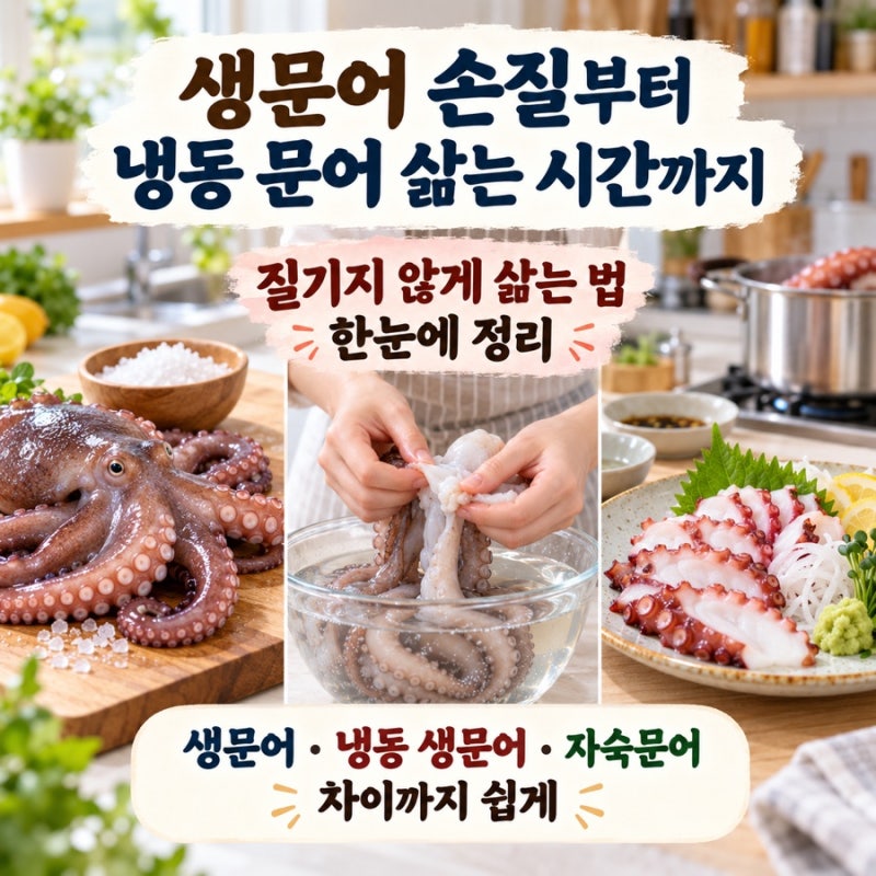 생문어 손질부터 냉동 문어 삶는 시간까지, 질기지 않게 문어 삶는 법