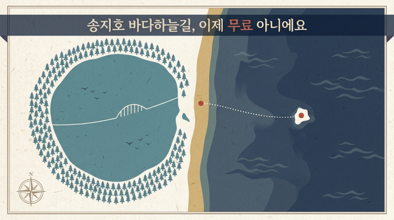 [강원도 여행] 송지호 바다하늘길, 이제 무료 아니에요! 요금·운영시간부터 송지호 유래·둘....