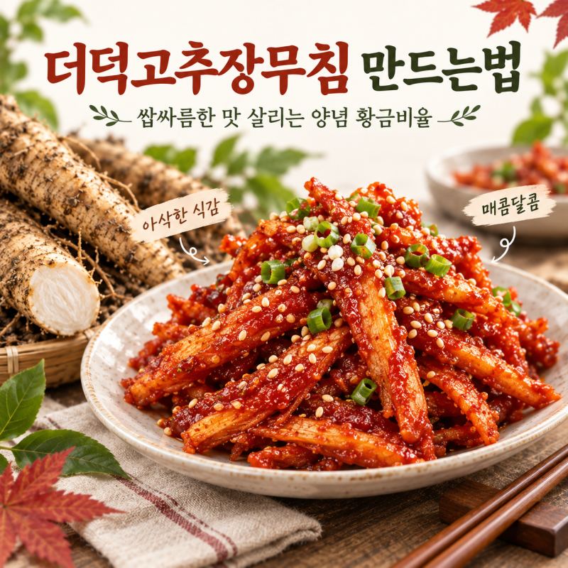 더덕고추장무침 만드는법 쌉싸름한 맛 살리는 양념 황금비율