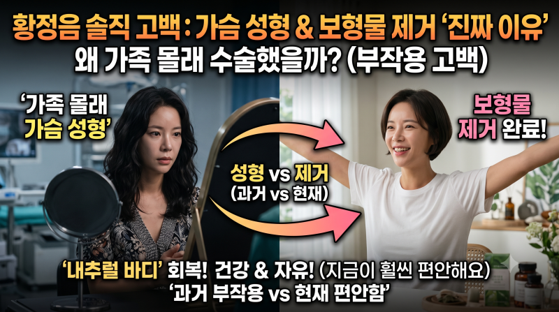 황정음 가슴 성형 고백, 보형물 제거 수술까지 결심했던 진짜 이유 3가지