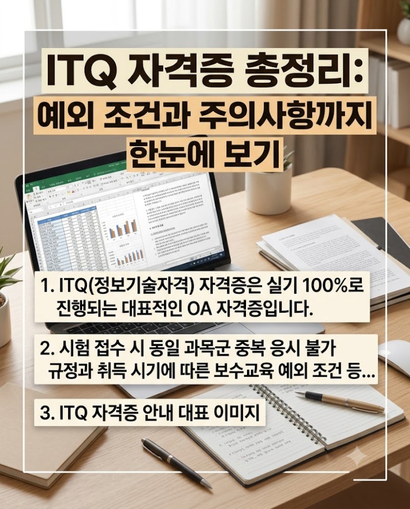 ITQ 자격증 총정리: 예외 조건과 주의사항까지 한눈에 보기