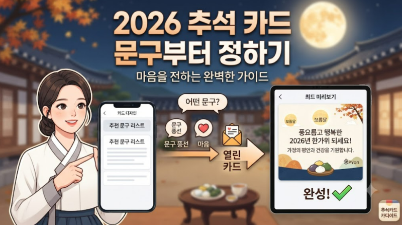 2026 추석 인사말 카드 문구 고르는 법｜부모님·직장·지인별 한가위 메시지