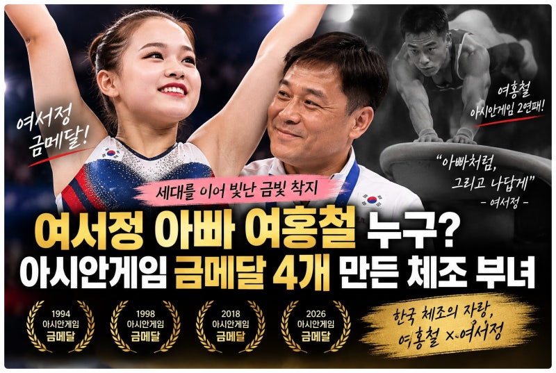 여서정 아빠 여홍철 누구? 아시안게임 금메달 4개 만든 체조 부녀