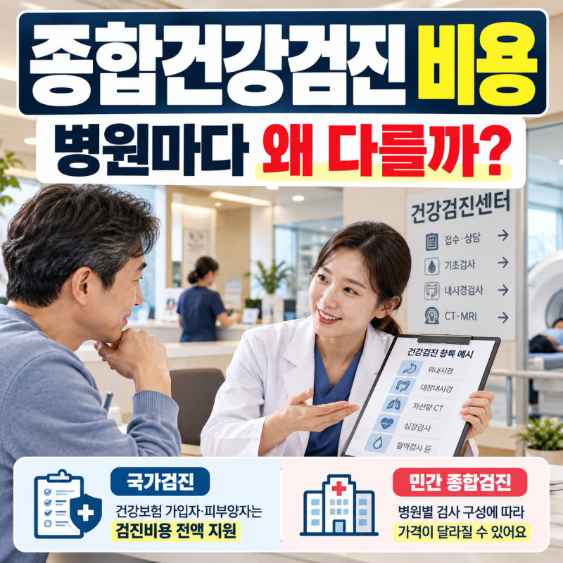 2026 종합건강검진 비용｜국가검진과 뭐가 다르고 병원마다 왜 다를까?