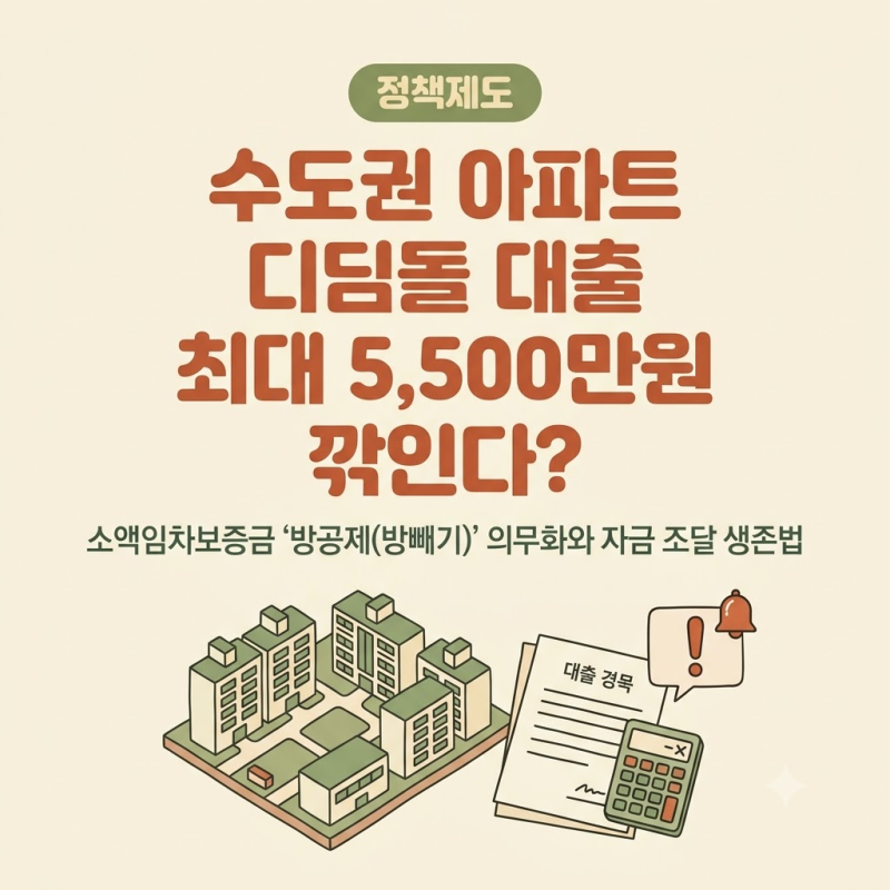 "소득 풀렸더니 대출금이 깎였다?" 수도권 아파트 디딤돌 대출 '방공제(방빼기)' 의무화 날벼....