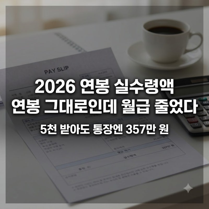 2026 연봉 실수령액표 세후 월급·세금 비교, 작년보다 줄었습니다