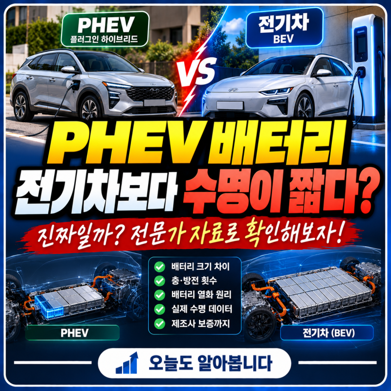 PHEV 배터리, 전기차보다 수명이 짧다? 플러그인 하이브리드 배터리의 진실