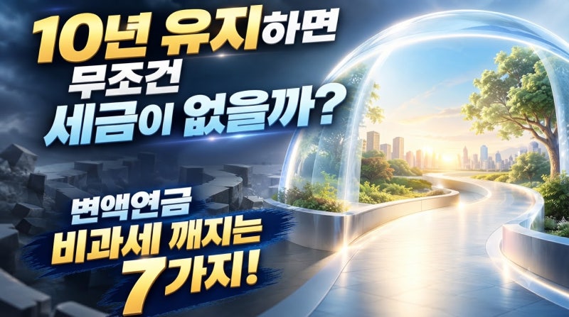변액연금보험 비과세, 10년만 지나면 무조건 적용될까? 세금 부과 피하는 7가지 핵심 [관련 세....