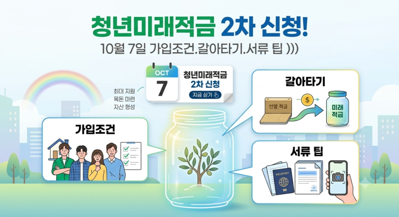 청년미래적금 2차 신청! 10월 7일 가입조건.갈아타기.서류 팁