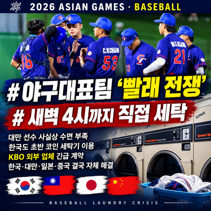 아시안게임 야구 ‘새벽 빨래 전쟁’ 무슨 일 KBO는 외부 세탁업체로 해결