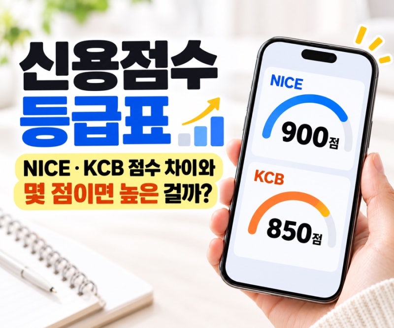 신용점수 등급표｜NICE·KCB 점수 차이 이유