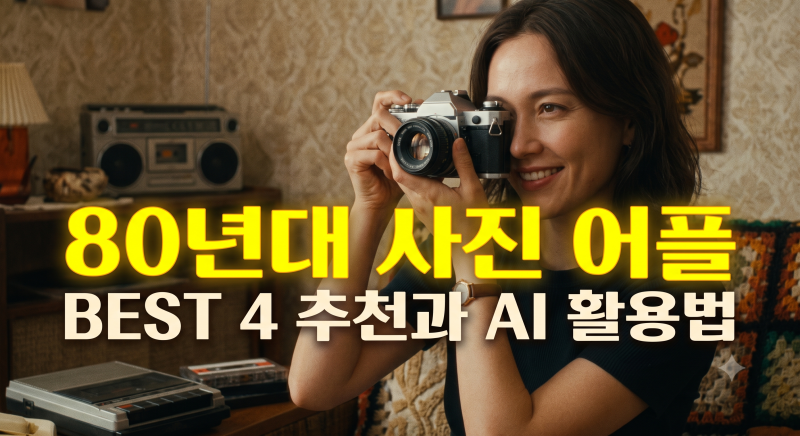 80년대 사진 어플 BEST 4 추천과 AI로 레트로 감성 사진 만드는 법(+프롬프트)
