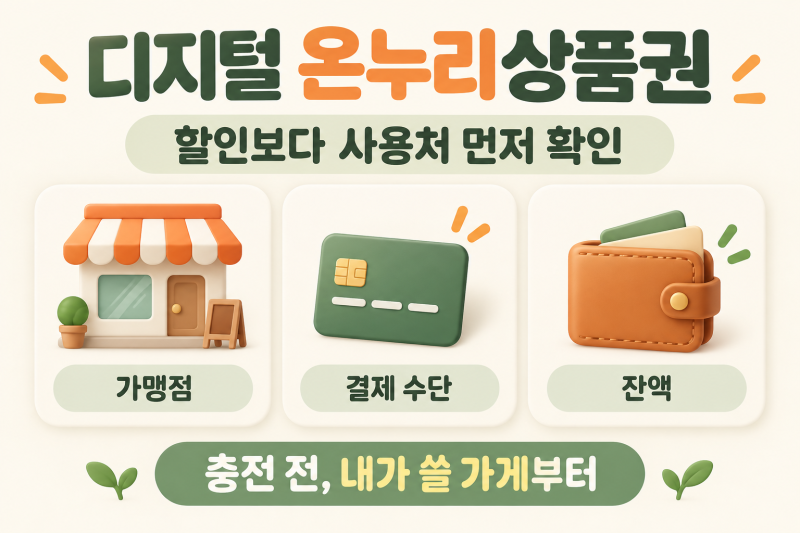 “할인만 보고 충전했다면” 디지털 온누리상품권 사용처부터 확인하세요