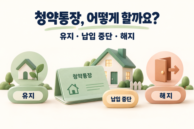 주택청약종합저축 “당장 집 살 계획이 없는데” 유지·납입 중단·해지 고르는 방법