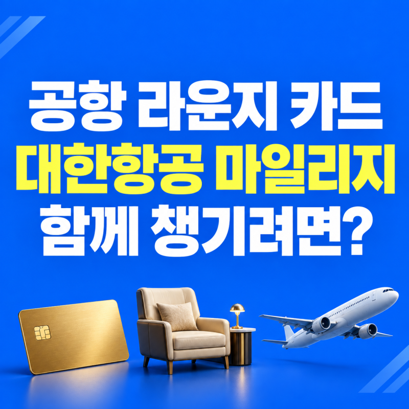 공항라운지 무료 신용카드 추천, 대한항공 마일리지까지 챙기기
