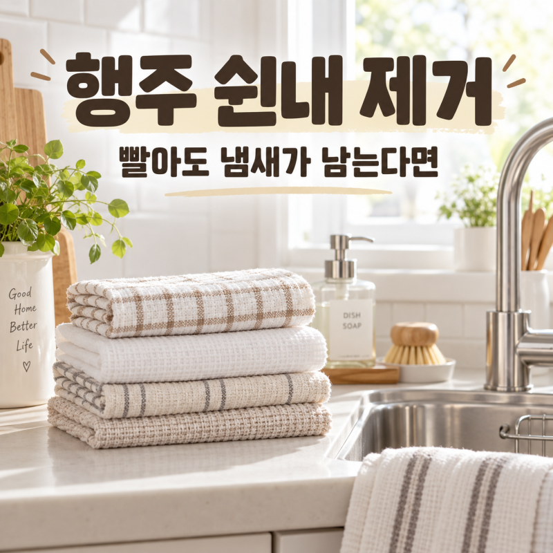 행주 쉰내 제거, 빨아도 냄새가 남는다면