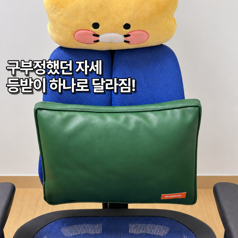 의자 허리쿠션 추천, 맘무 등받이로 사무실 바른자세 실사용기