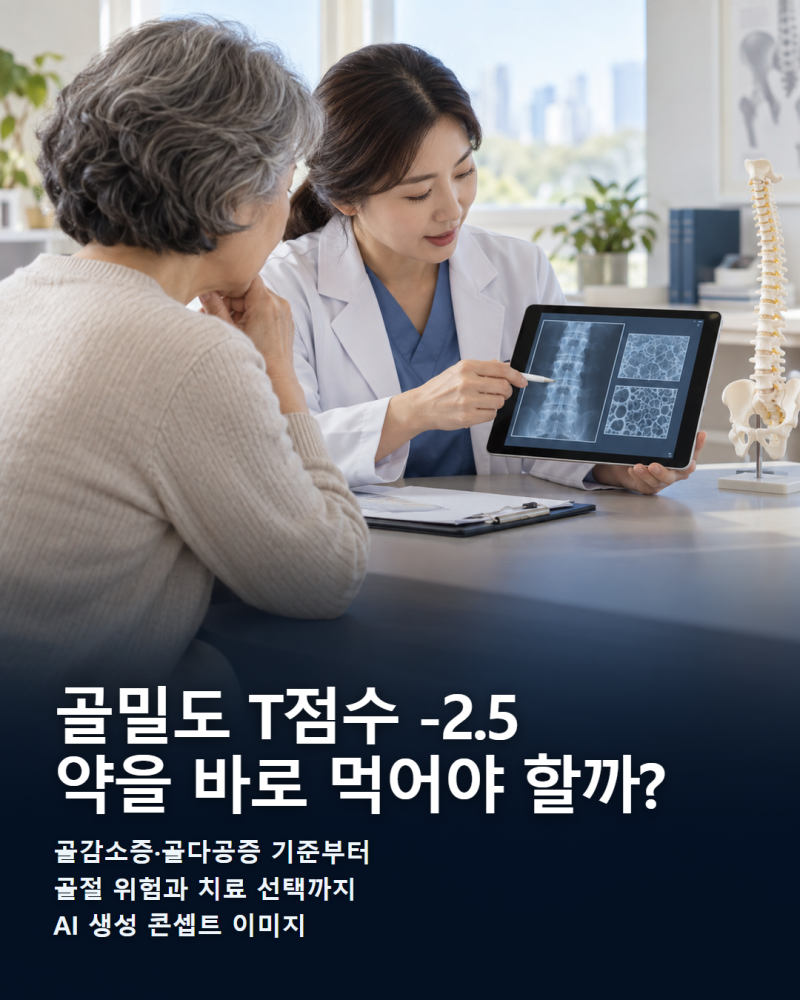 골밀도 T점수 -2.5, 골다공증 약을 바로 먹어야 할까? 검사표 읽는 법