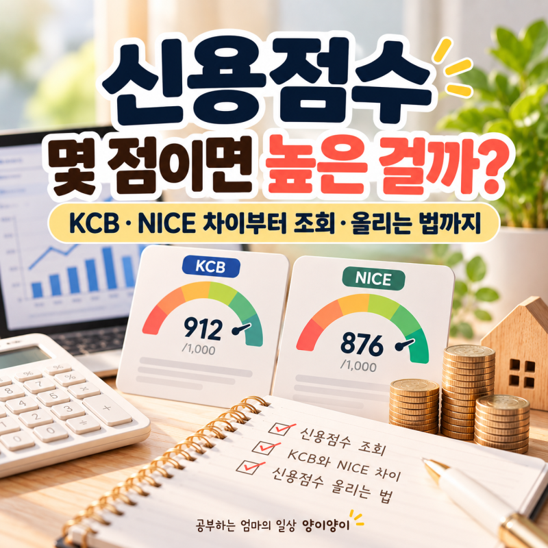 신용점수 몇 점이면 높은 걸까? KCB·NICE 차이부터 조회·올리는 법까지