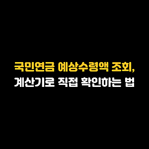 국민연금 예상수령액 조회, 계산기로 직접 확인하는 법
