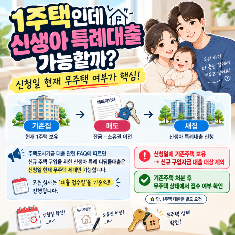 집 팔고 새집 가면 신생아 특례대출 받을 수 있을까?