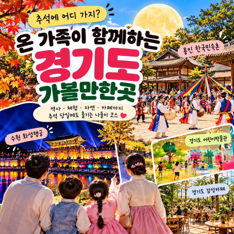 2026 추석 경기도 가볼만한곳, 추석 당일 문 여는 가족 나들이 어디?