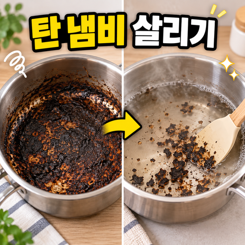 눌러붙은 냄비 닦는 법, 탄 자국 쉽게 제거하는 방법