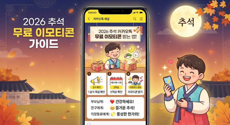2026 추석 이모티콘 무료 모음｜카카오톡에서 보내기 좋은 한가위 이모티콘