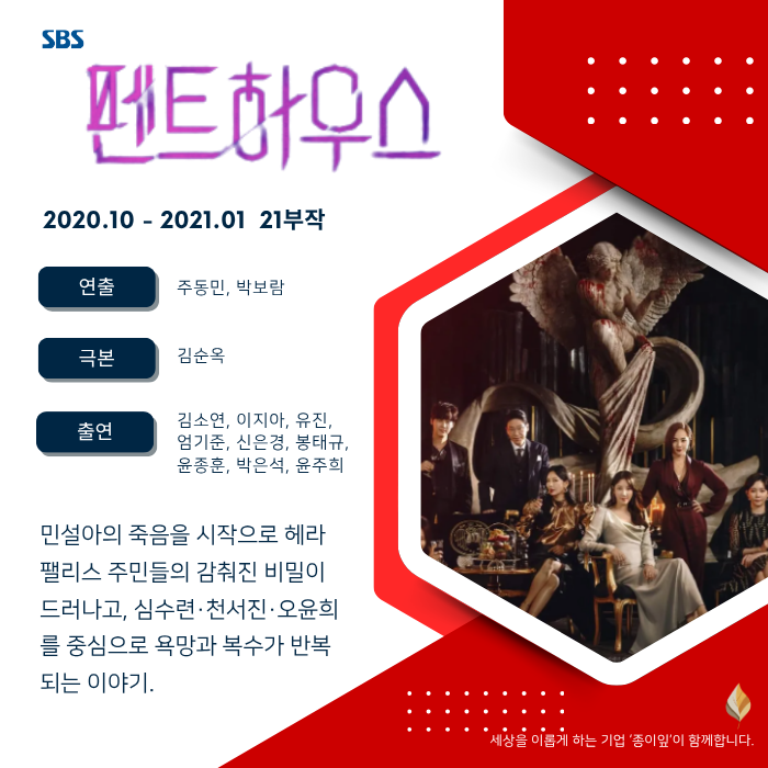 《펜트하우스》위로 오를수록 괴물이 되어간 사람들의 처절한 파멸극,김소연의 섬뜩한 열연....