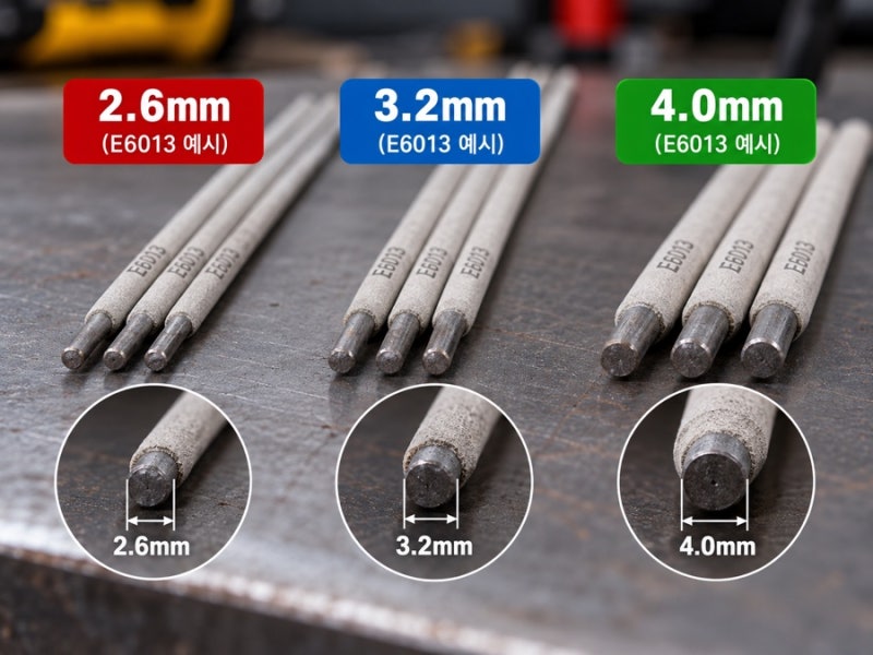용접봉 2.6mm·3.2mm·4.0mm 차이｜철판 두께와 전류에 맞는 용접봉 고르는 법