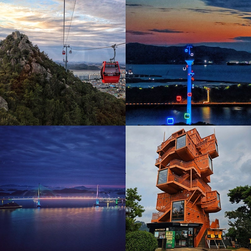 Mokpo Yudal Mountain Marine Cable Car and Mokpo Gohado Observatory Night View