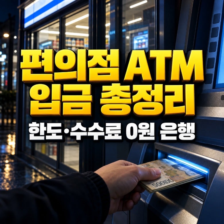 편의점 ATM 입금 방법·한도 총정리 – GS25·CU·세븐일레븐 카드입금 vs 무통장입금, 수수료 0원....