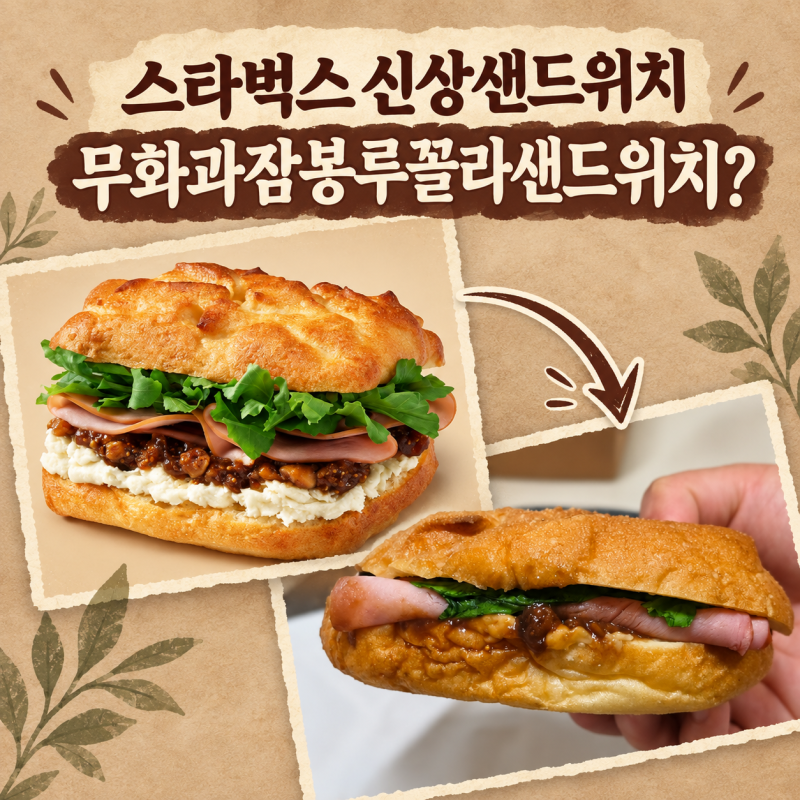 [무화과 잠봉 루꼴라 샌드위치] 스타벅스, 신메뉴 샌드위치의 맛은~~?